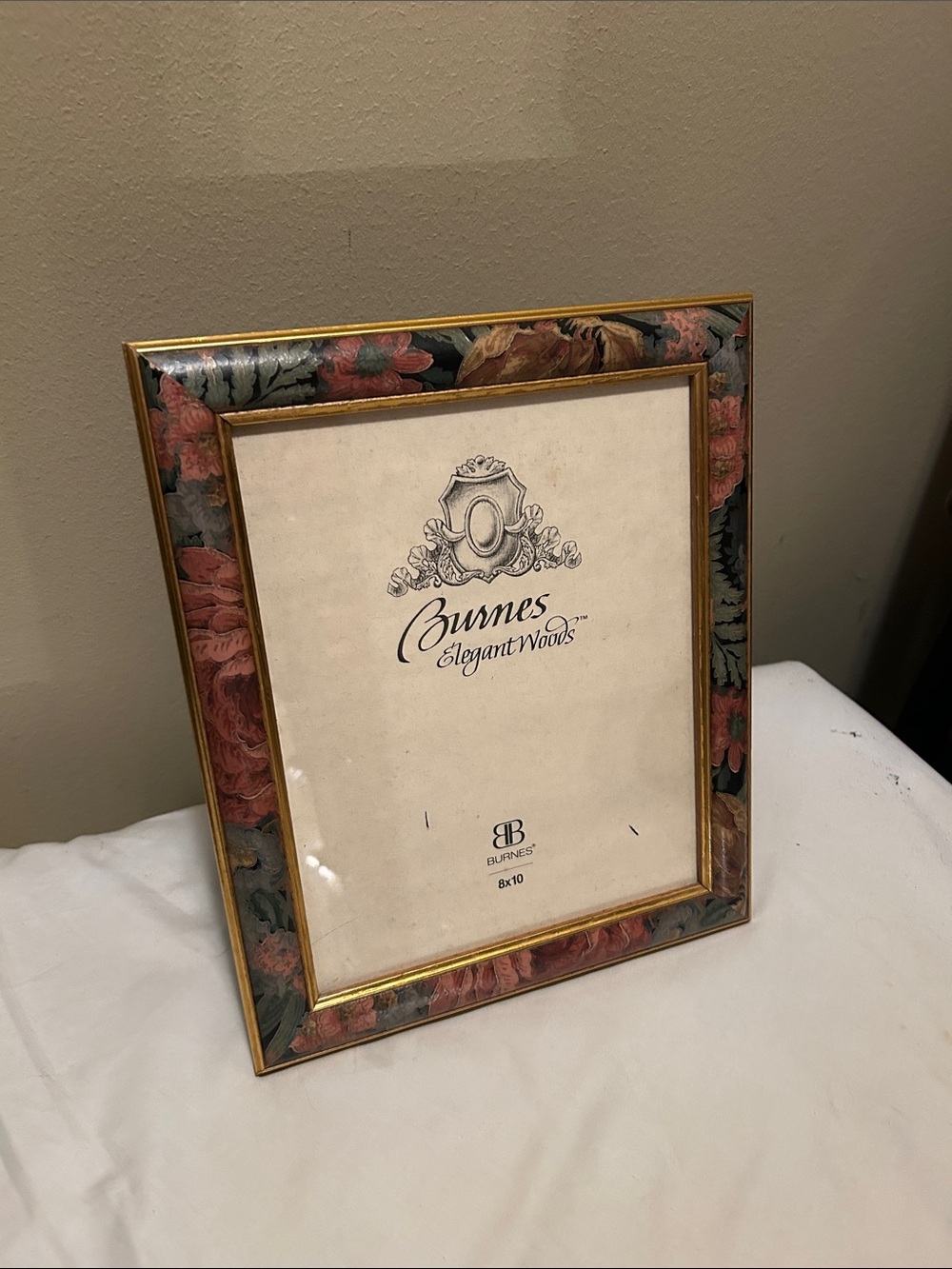 Floral Gold-Trim Picture Frame - Pink & Green